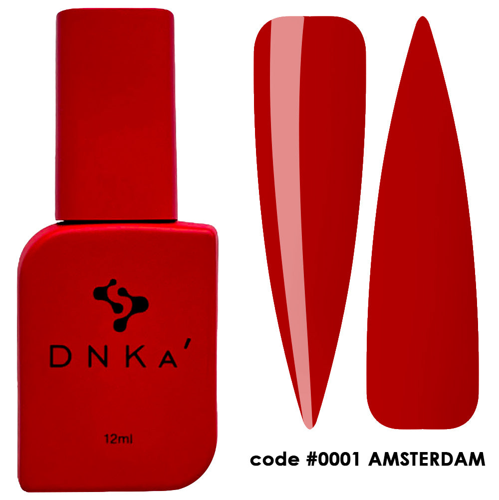 Топ покритие "DNKa" #0001 Amsterdam 12 ml – червен нюанс