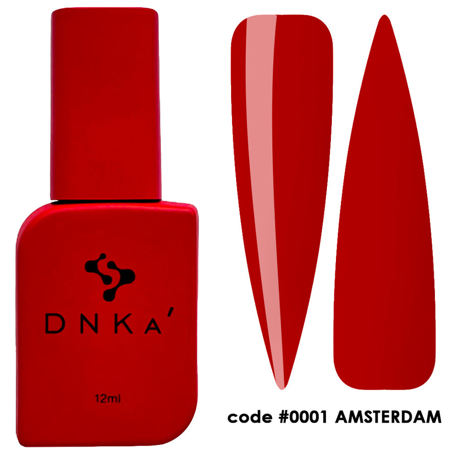 Топ покритие "DNKa" #0001 Amsterdam 12 ml – червен нюанс