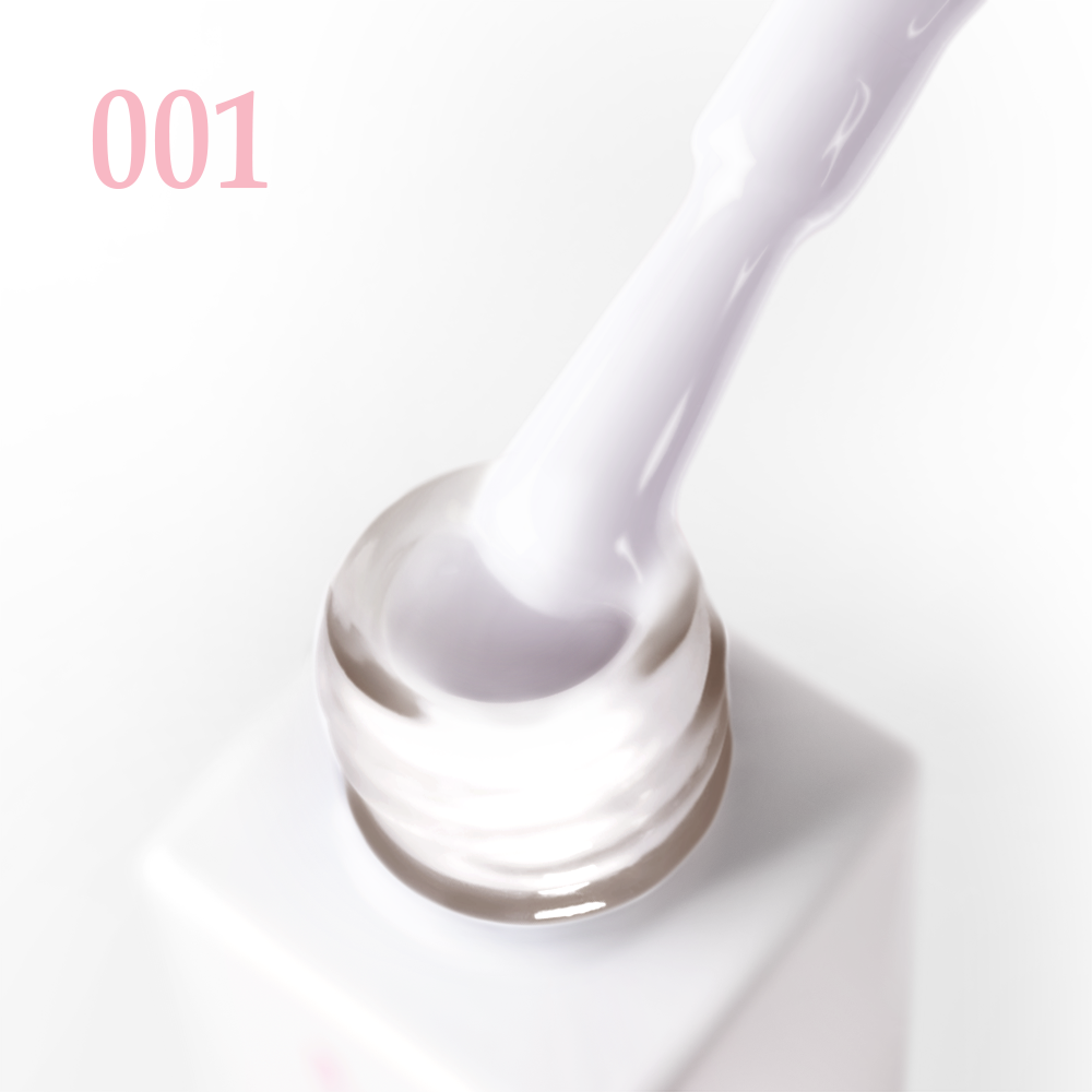 Гел лак 001 JOIA vegan, 6 ml – четката с продукта до шишенцето