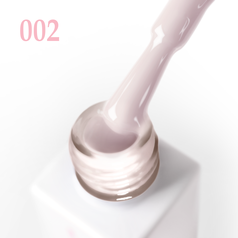 Гел лак 002 JOIA vegan, 6 ml – четката с продукта до шишенцето
