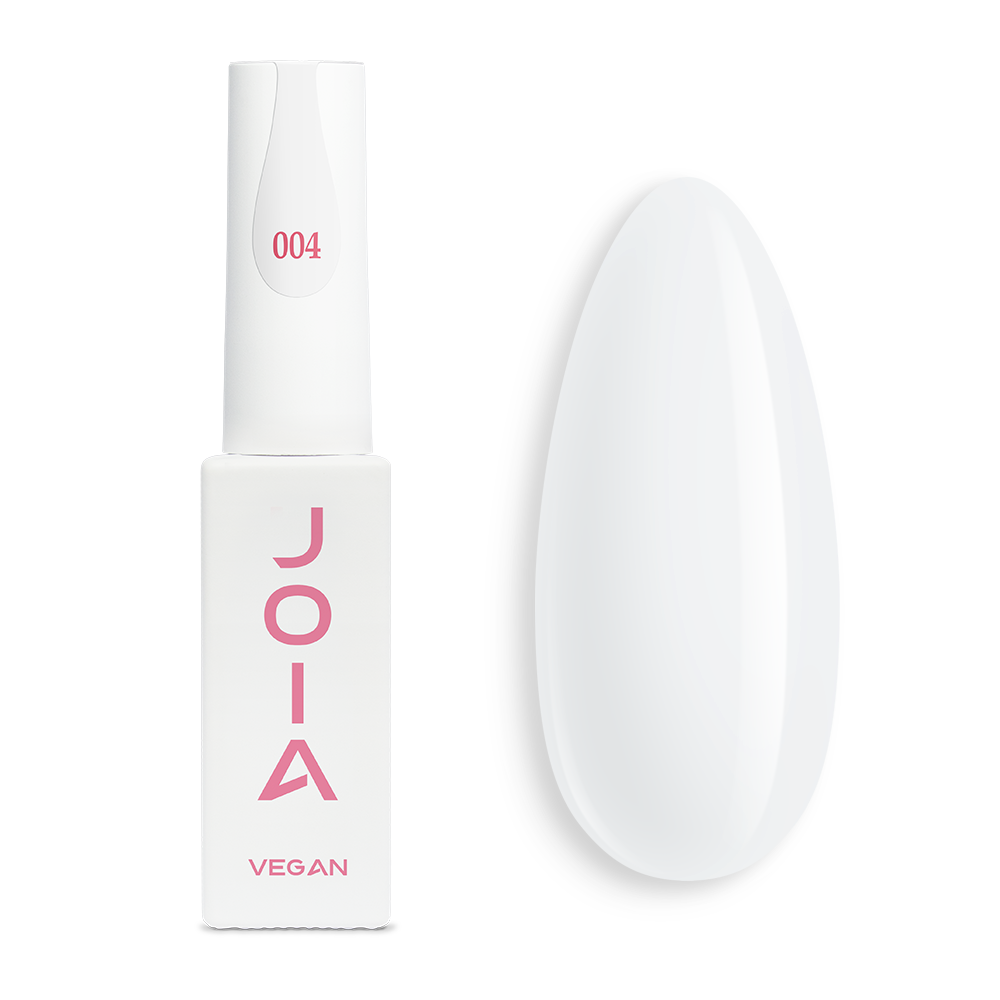 Гел лак 004 JOIA vegan, 6 ml – шишенцето и типсове с нанесен цвят