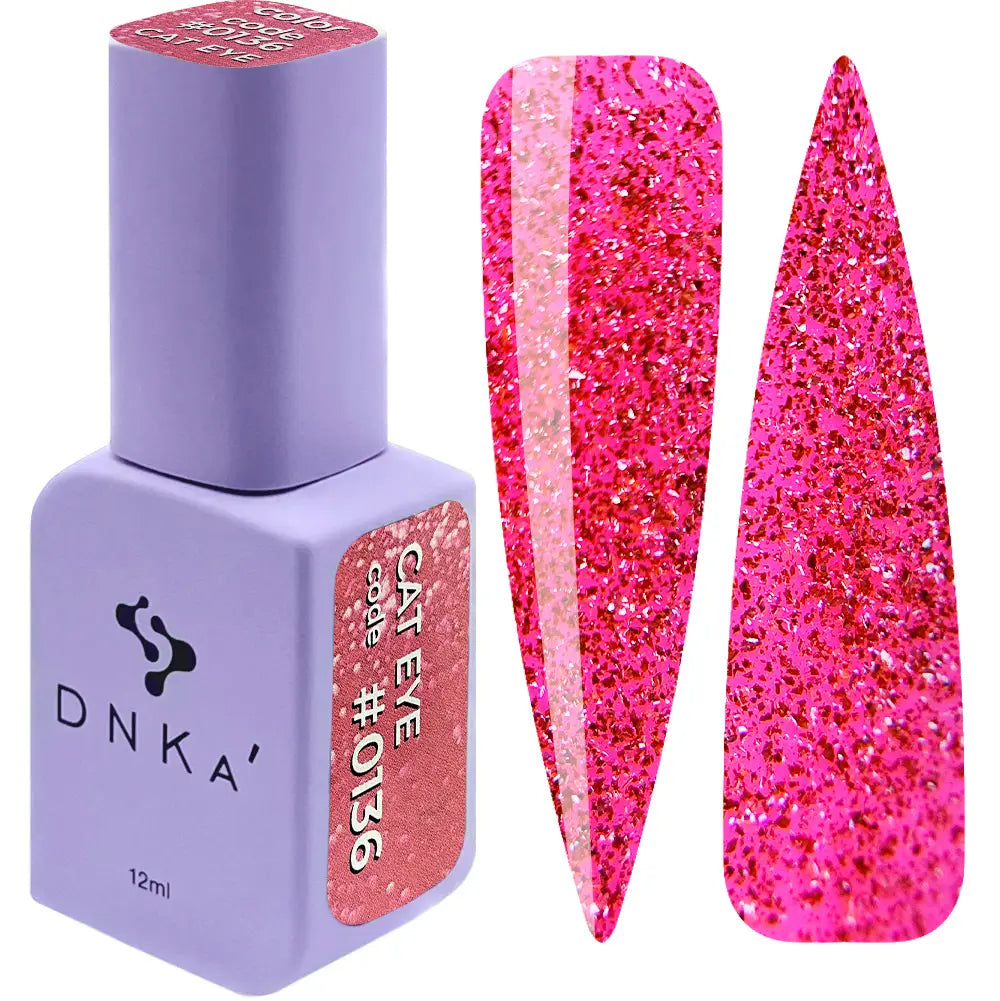 Гел лак "DNKa" #0136 Cat's Eye 12 ml – с ефект котешко око, с блясък