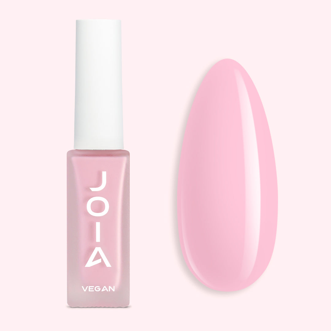 Подхранващ лак за нокти 4 в 1 JOIA vegan, 02 Baby pink, 8ml – шишенцето и типсове с нанесен цвят