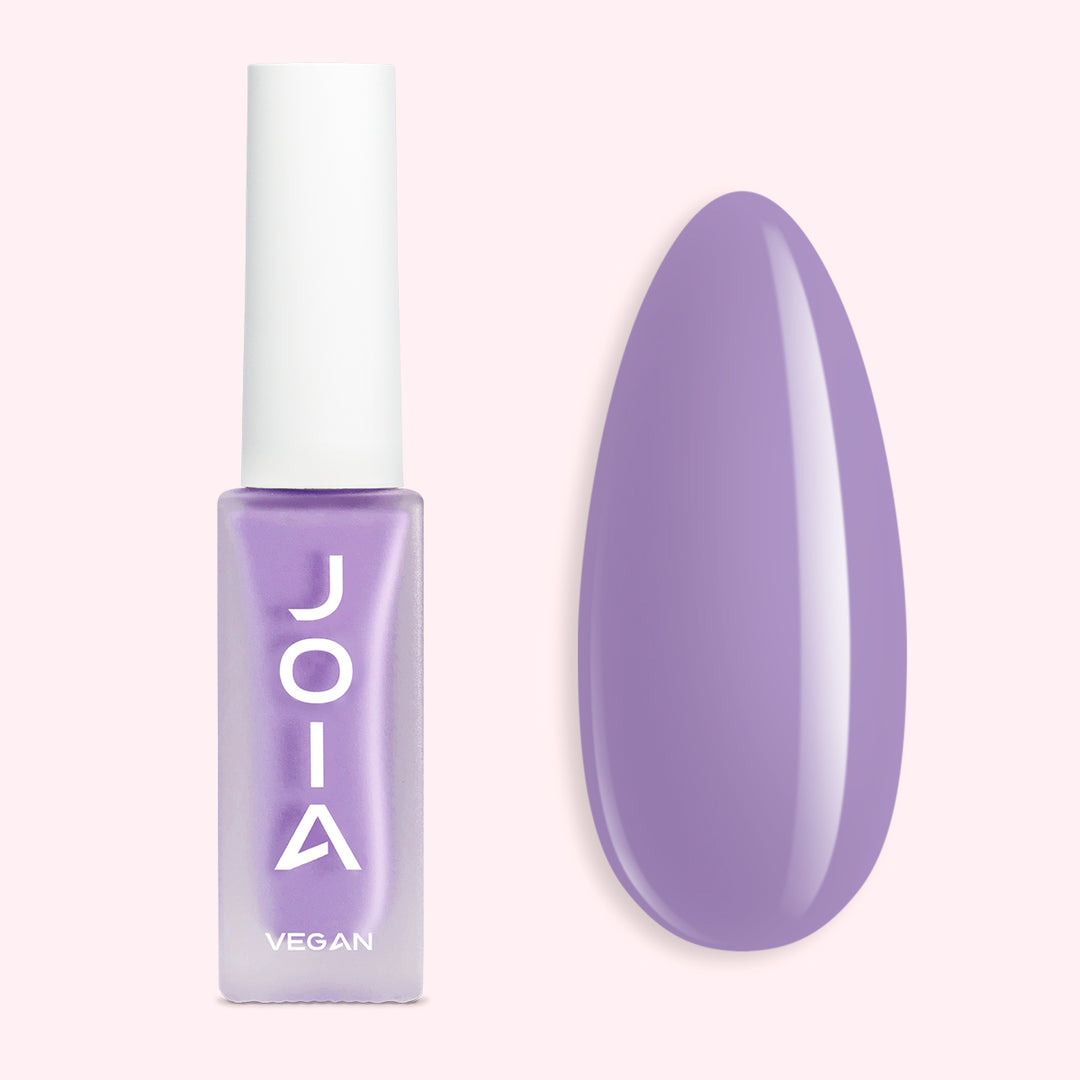 Подхранващ лак за нокти 4 в 1 JOIA vegan, 05 Lavander dusk, 8ml – шишенцето и типсове с нанесен цвят