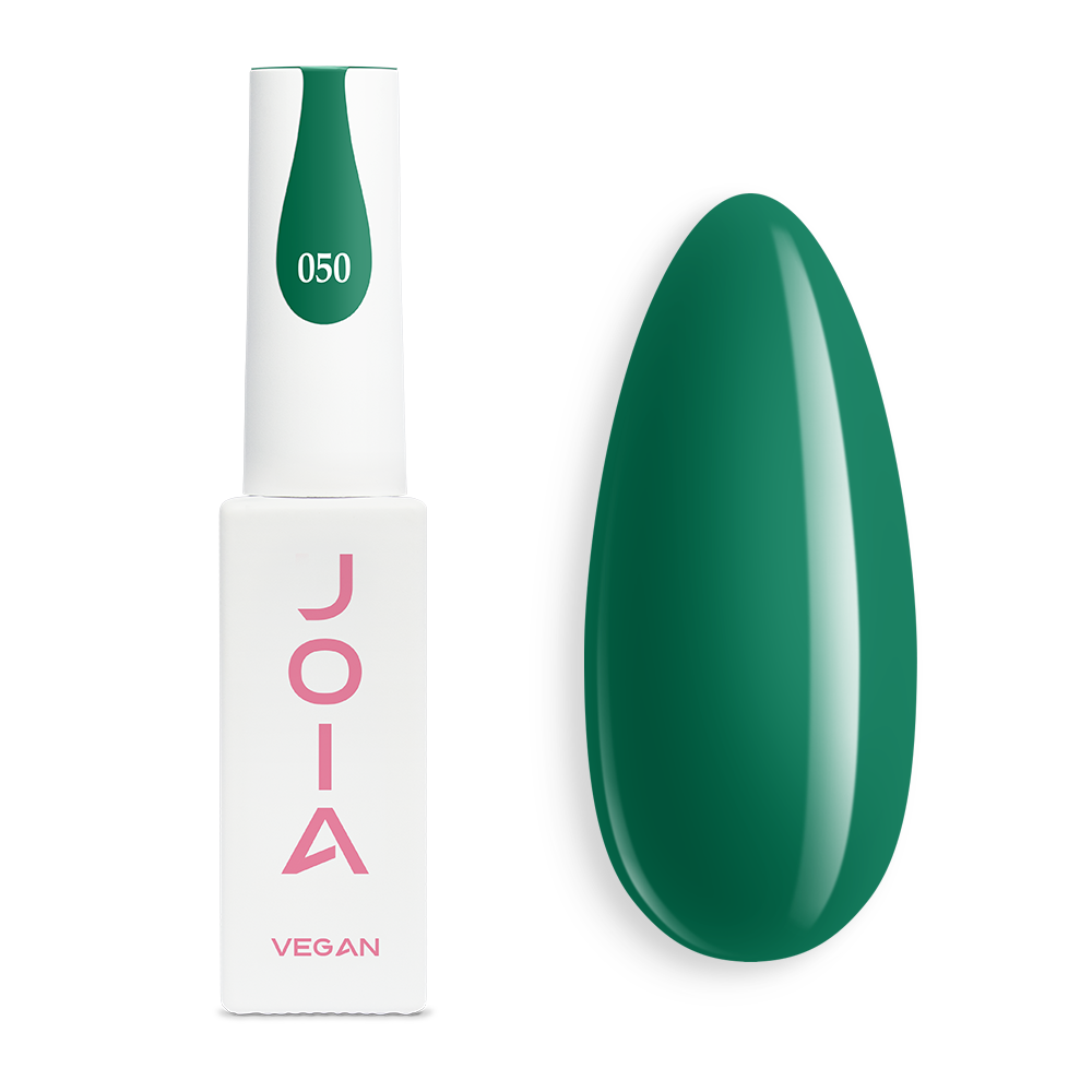 Гел лак 050 JOIA vegan, 6 ml – шишенцето и типсове с нанесен цвят