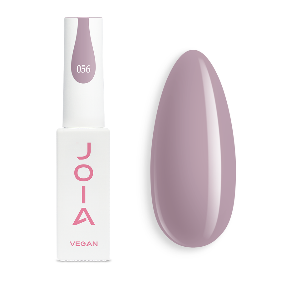Гел лак 056 JOIA vegan, 6 ml – шишенцето и типсове с нанесен цвят