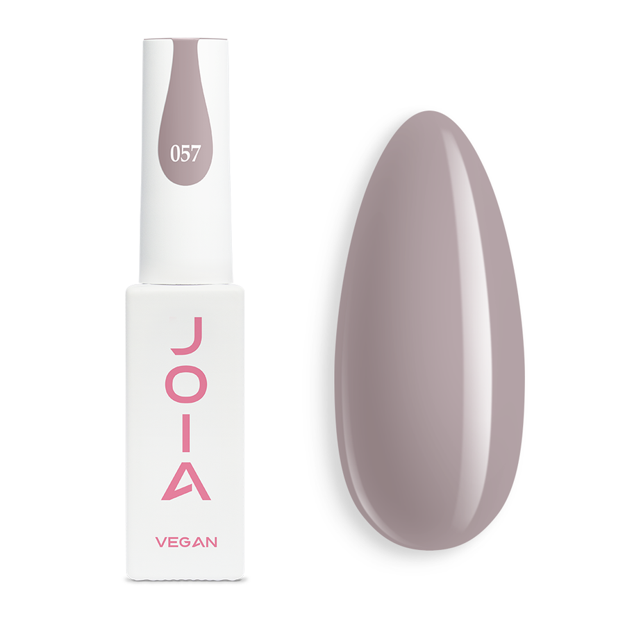 Гел лак 057 JOIA vegan, 6 ml – шишенцето и типсове с нанесен цвят