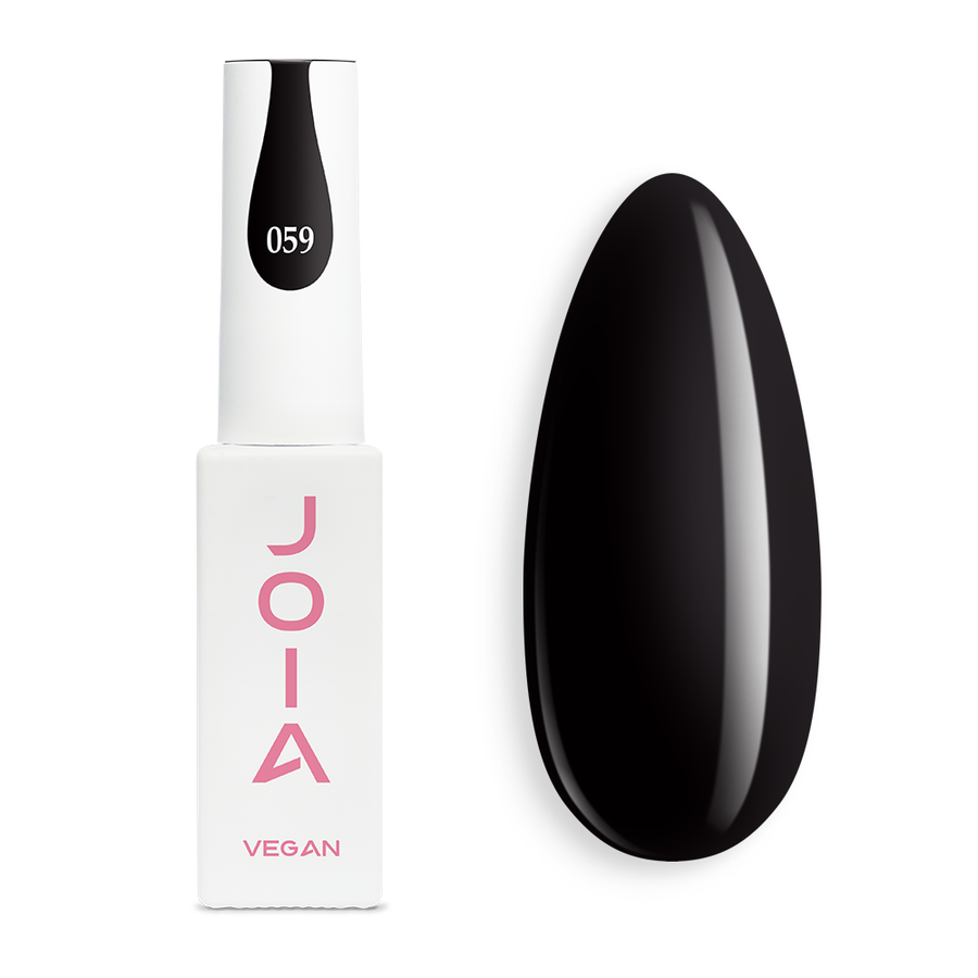 Гел лак 059 JOIA vegan, 6 ml – шишенцето и типсове с нанесен цвят