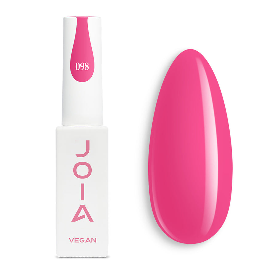 Гел лак 098 JOIA vegan, 6 ml – шишенцето и типсове с нанесен цвят