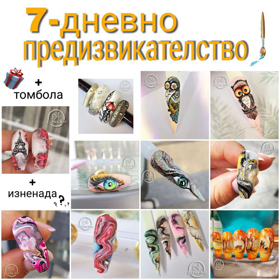 7-дневно предизвикателство "Рисувай с Elena Art" – уебинар за професионален маникюр