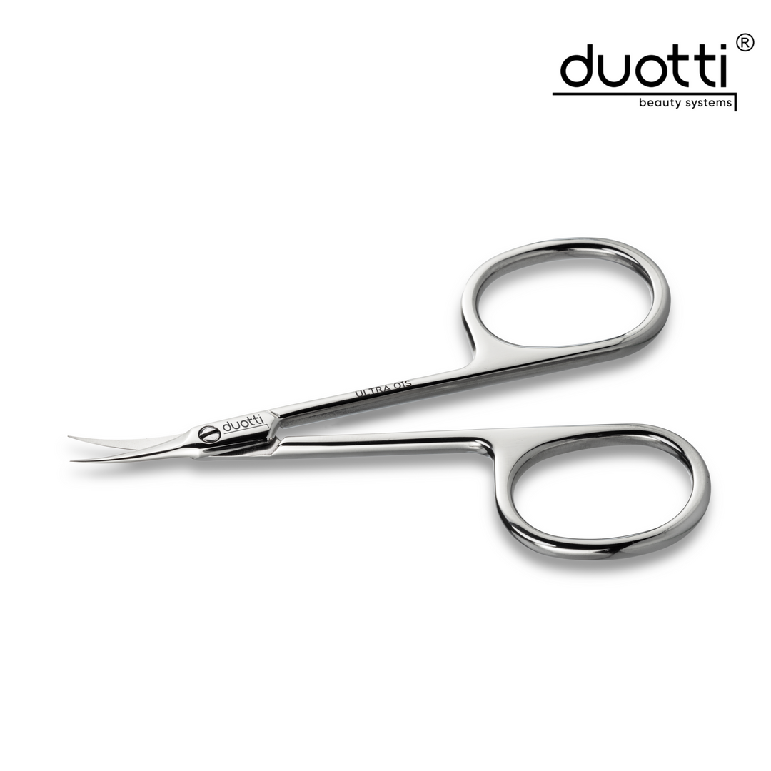 Професионална ножица за кожички Duotti ULTRA 01S, огледално полирана, L-90 mm, остриета 17 mm – от Elena Art Nails