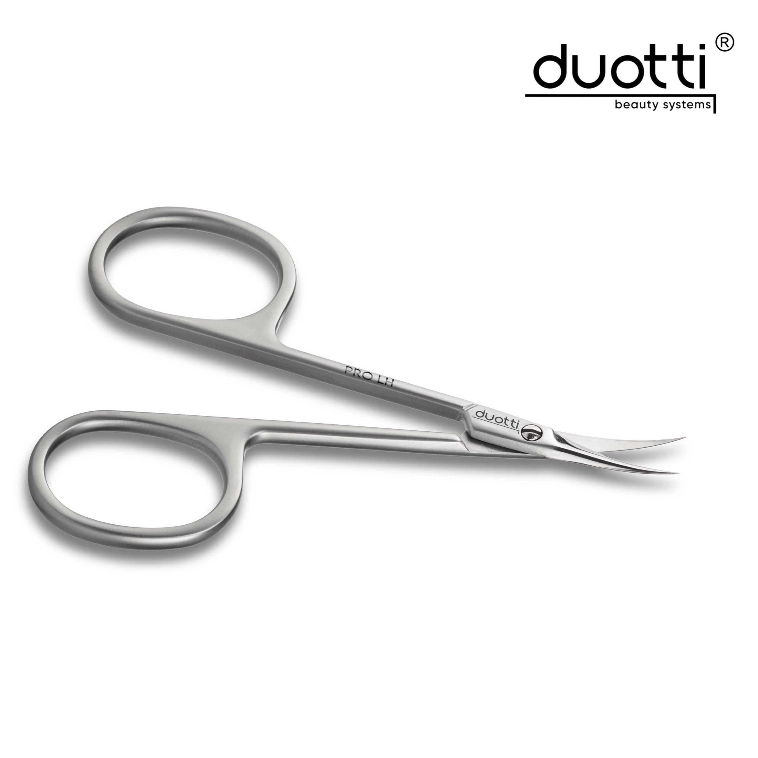 Професионална ножица за кожички Duotti за левичари  PRO LH, матирана, L-90 mm, остриета 17 mm