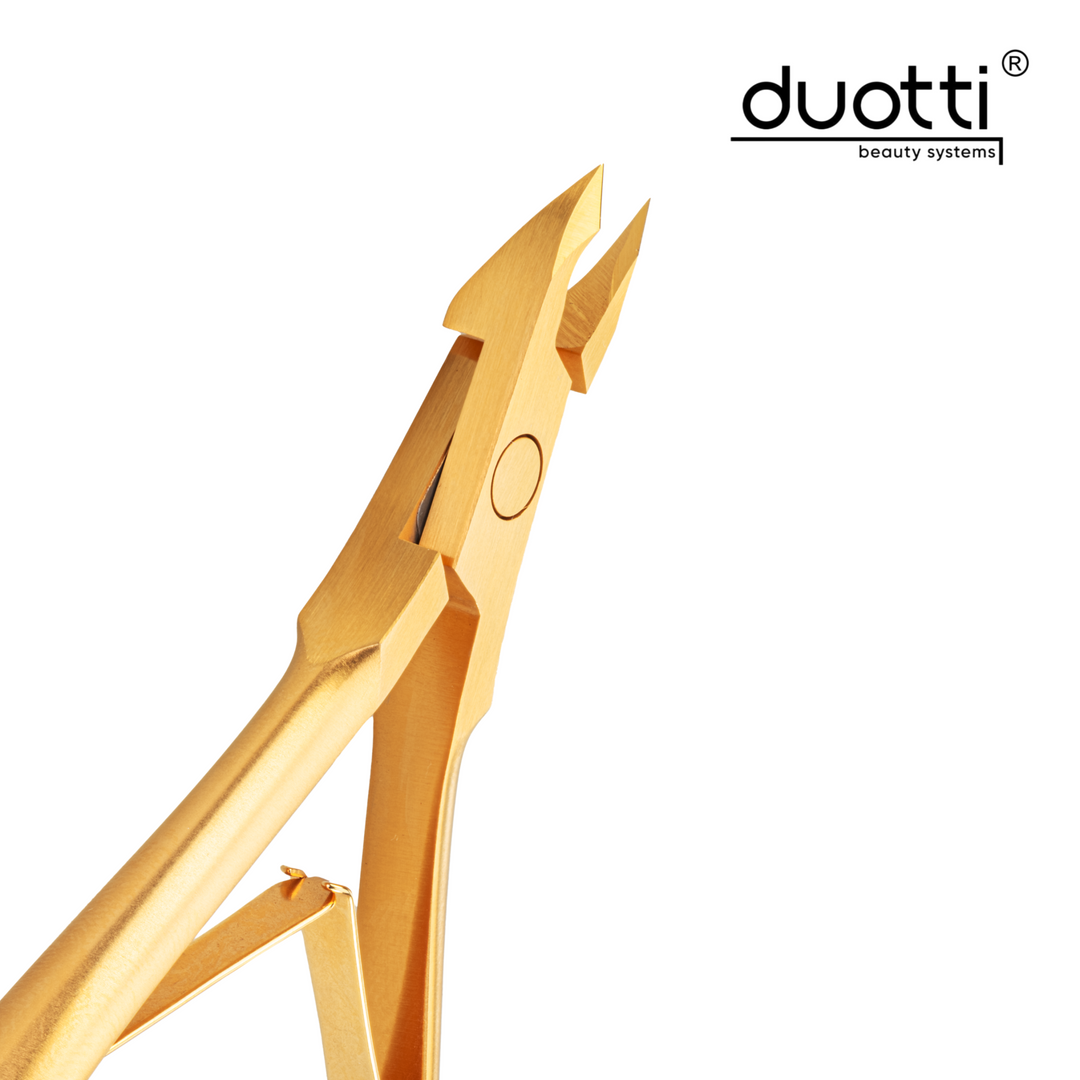 Професионални клещи за кожички Duotti DELUXE 01, златно покритие, матирани, L-113 mm, остриета 3 mm – допълнителна снимка 7