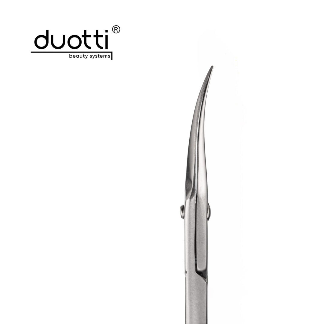 Професионална ножица за кожички Duotti PRO 01, матирана, L-91 mm, остриета 19 mm – от категория Ножици