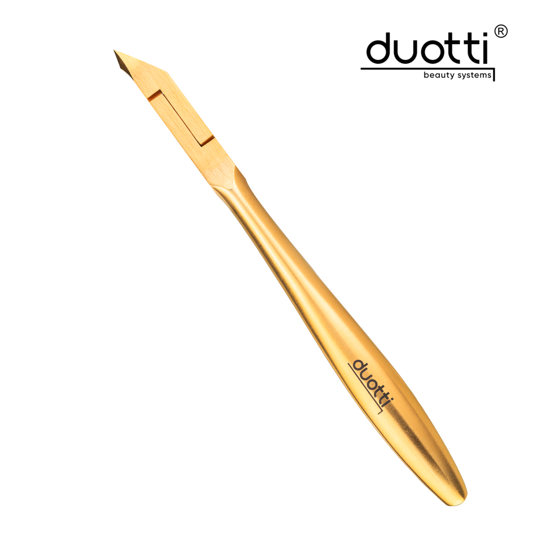 Професионални клещи за кожички Duotti DELUXE 01, златно покритие, матирани, L-113 mm, остриета 3 mm – допълнителна снимка 5