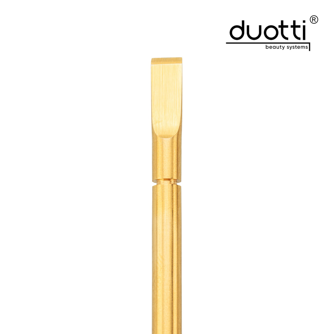 Професионален избутвач за маникюр и педикюр, Duotti DELUXE, златно покритие, плосък избутвач, двустранен, матирани, L-115 mm, кадър 3
