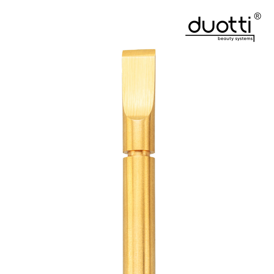 Професионален избутвач за маникюр и педикюр, Duotti DELUXE, златно покритие, плосък избутвач, двустранен, матирани, L-115 mm, кадър 2