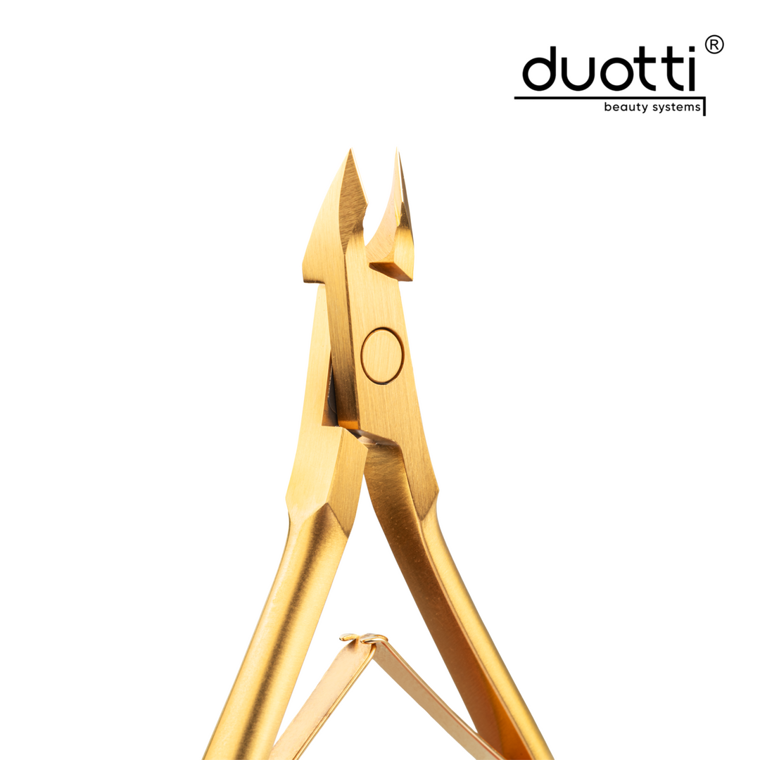 Професионални клещи за кожички Duotti PREMIUM 01, златно покритие, матирани, L-113 mm, остриета 5 mm – допълнителна снимка 5