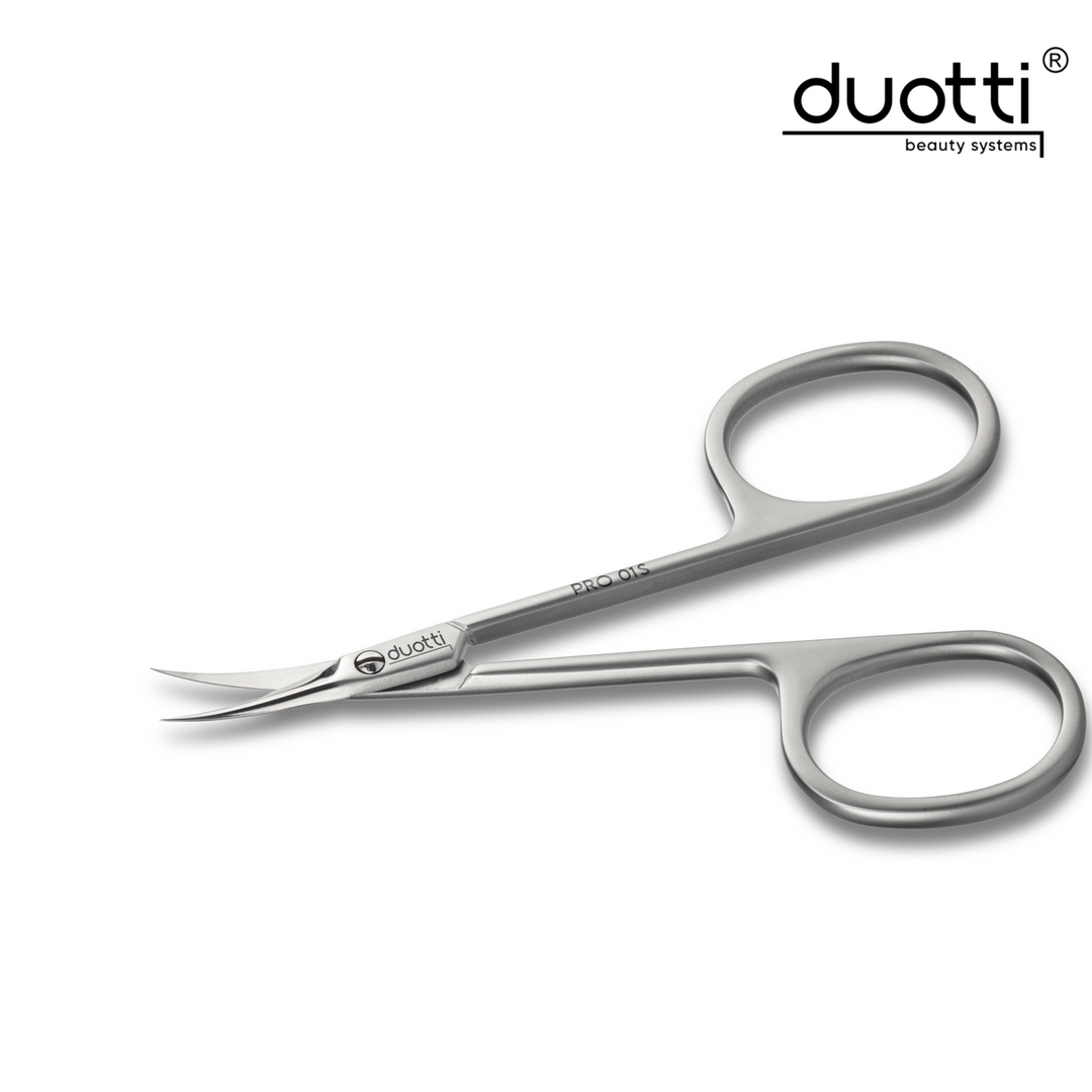 Професионална ножица за кожички Duotti PRO 01S, матирана, L-90 mm, остриета 17 mm – от категория Ножици