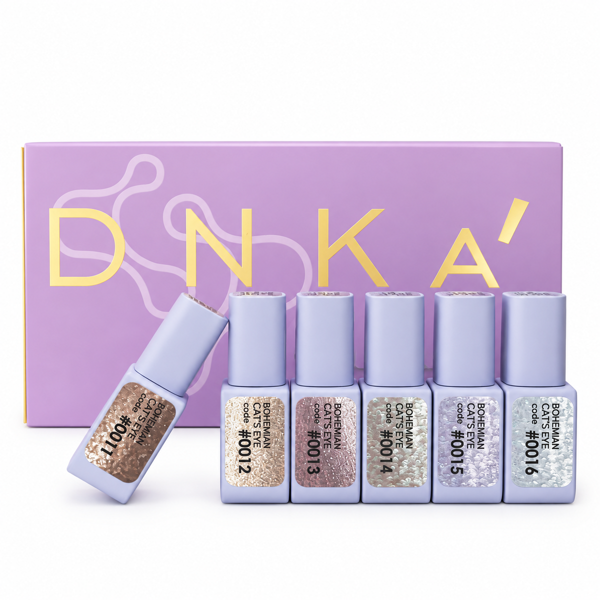 Колекция Bohemian Cat`s eye DNKa` #0011-#0016, 5бр. гел лак + 1бр. ПОДАРЪК