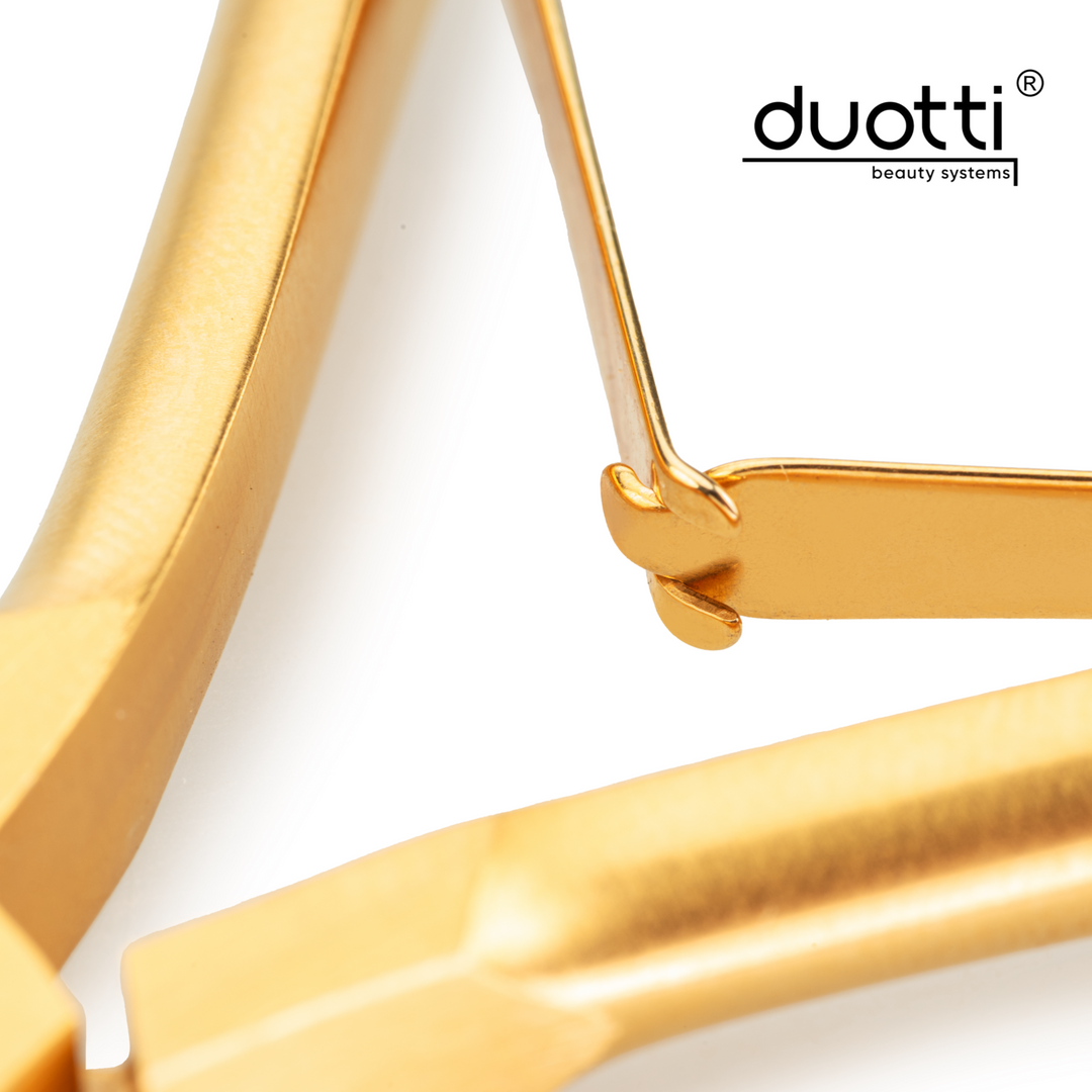 Професионални клещи за кожички Duotti DELUXE 01, златно покритие, матирани, L-113 mm, остриета 3 mm – допълнителна снимка 8