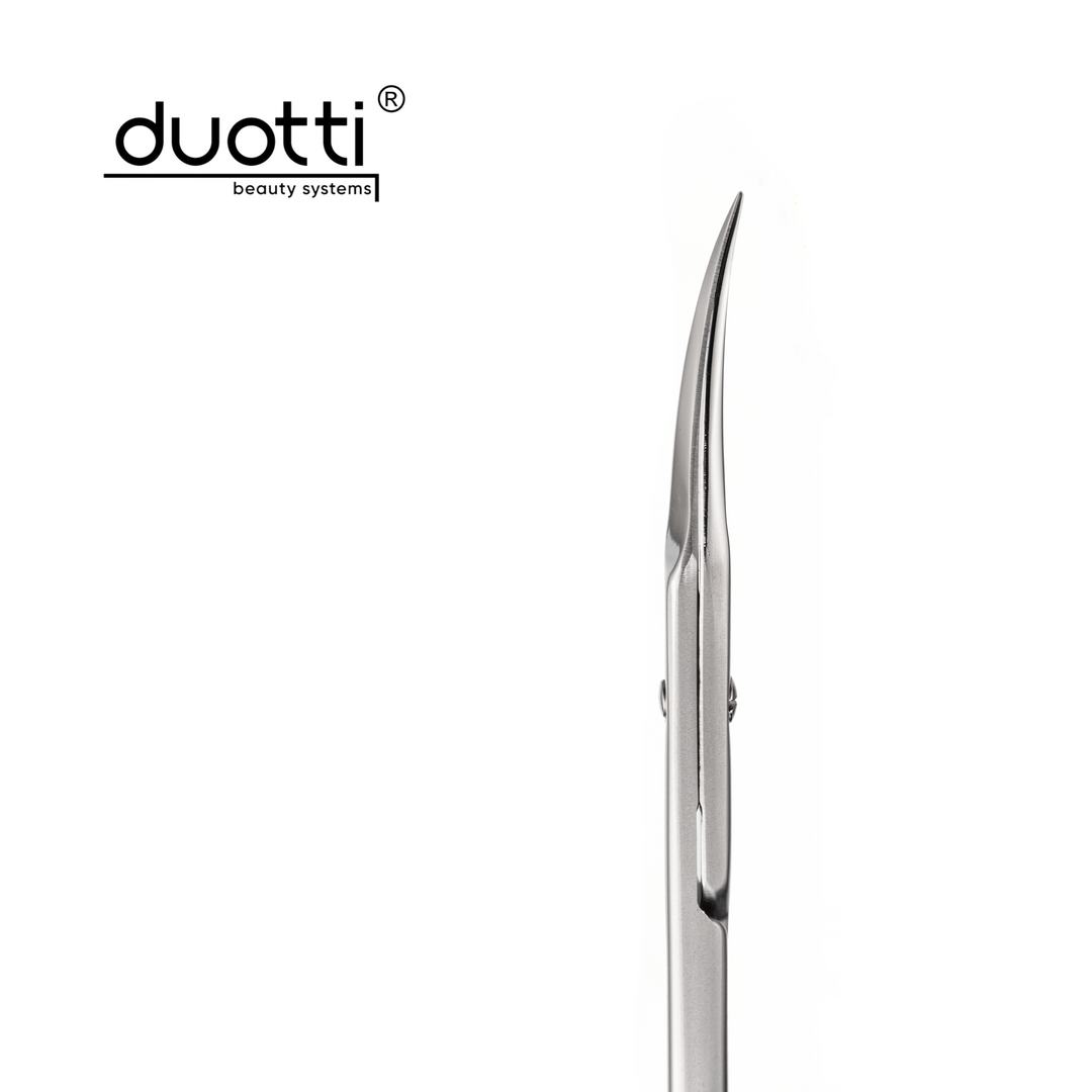 Професионална ножица за кожички Duotti PRO 02, матирана, L-99 mm, остриета 22 mm – за обработка на кожички