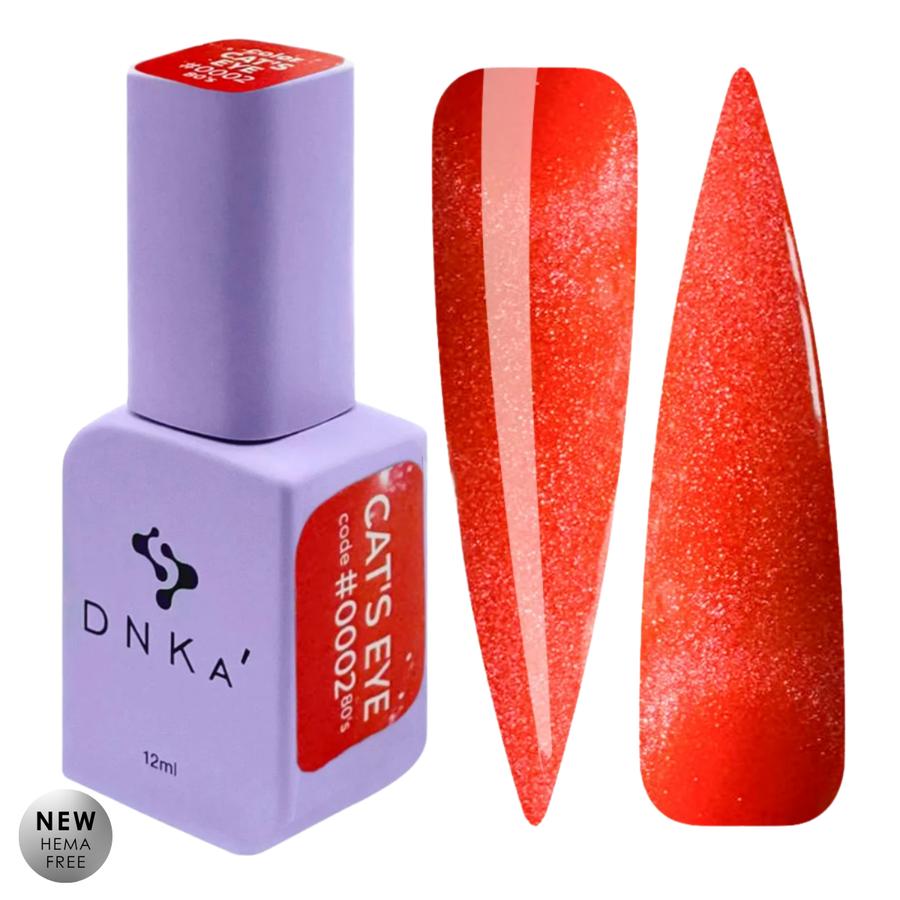 Гел лак "DNKa" Cat's Eye #0002 80`s, 12 ml – златист нюанс, с ефект котешко око