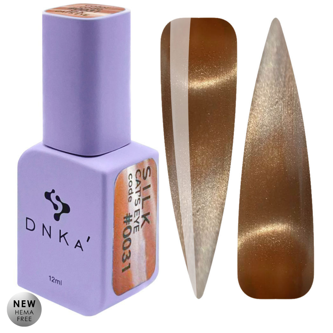 Гел лак CAT`S EYE SILK "DNKa", #0031 12 ml – златист нюанс, с ефект котешко око