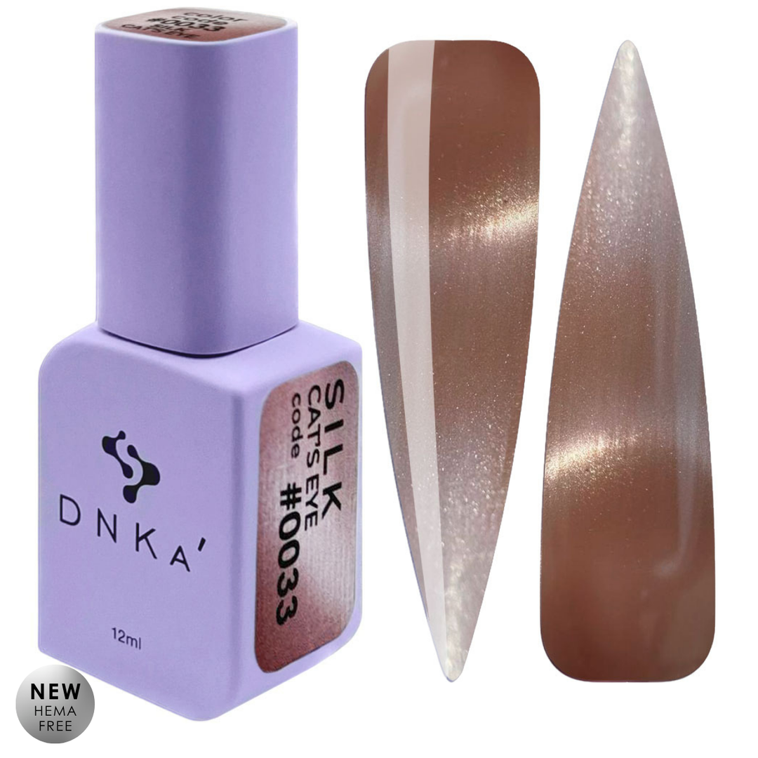 Гел лак CAT`S EYE SILK "DNKa", #0033 12 ml – бежов нюанс, с ефект котешко око