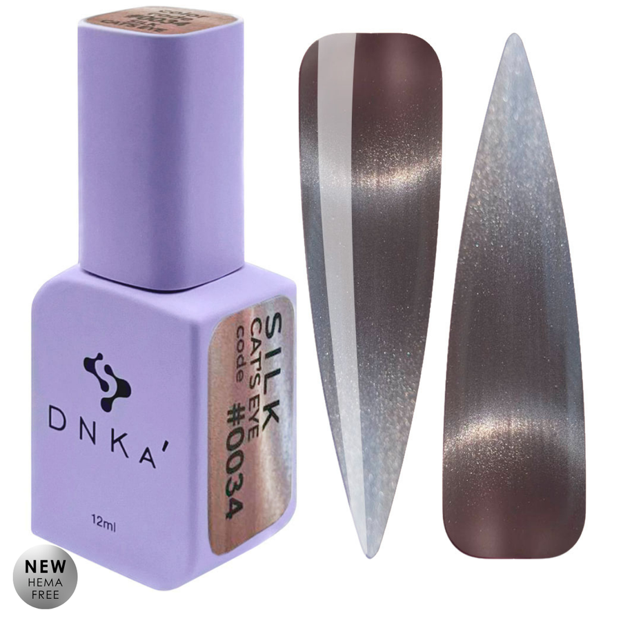 Гел лак CAT`S EYE SILK "DNKa", #0034 12 ml – хамелеонов нюанс, с ефект котешко око