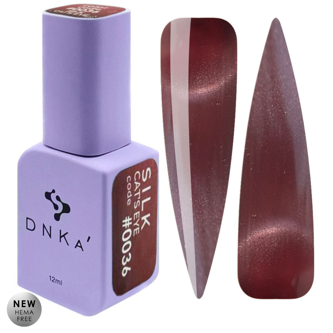 Гел лак CAT`S EYE SILK "DNKa", #0036 12 ml – червен нюанс, с ефект котешко око