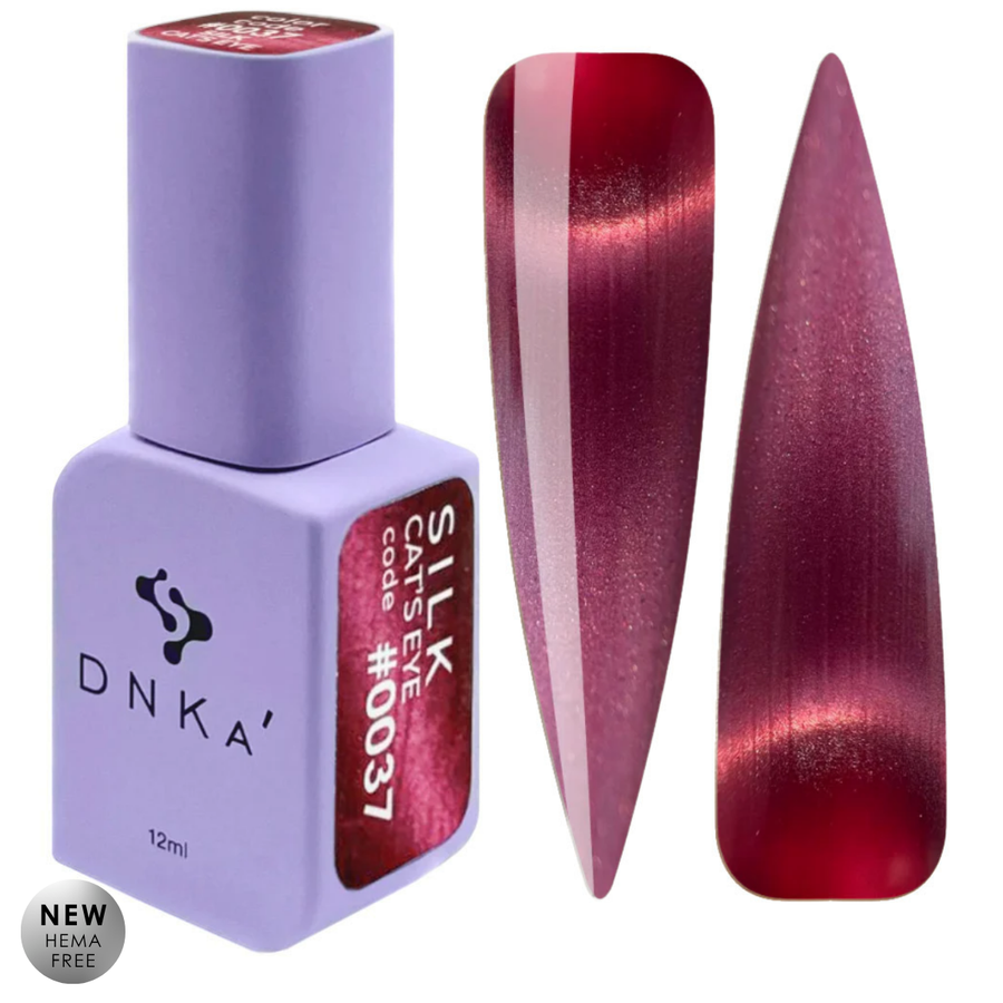 Гел лак CAT`S EYE SILK "DNKa", #0037 12 ml – червен нюанс, с ефект котешко око