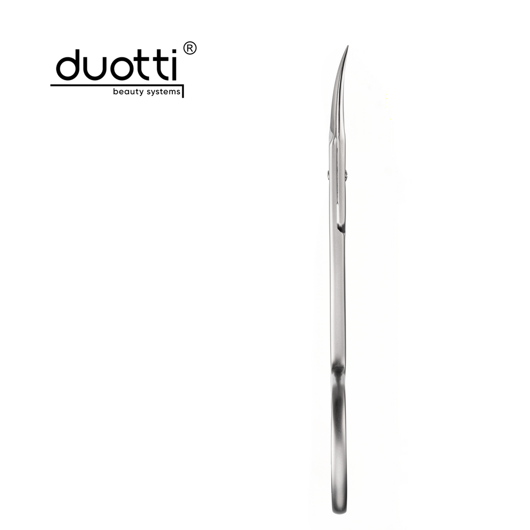 Професионална ножица за кожички Duotti PRO 02, матирана, L-99 mm, остриета 22 mm – от Elena Art Nails