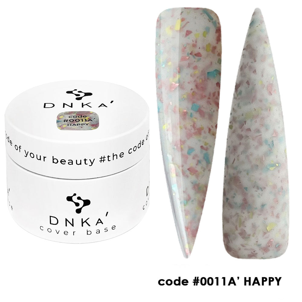 Цветна каучукова основа NEW FORMULA "DNKa" #0011A Happy – за нанасяне на гел лак