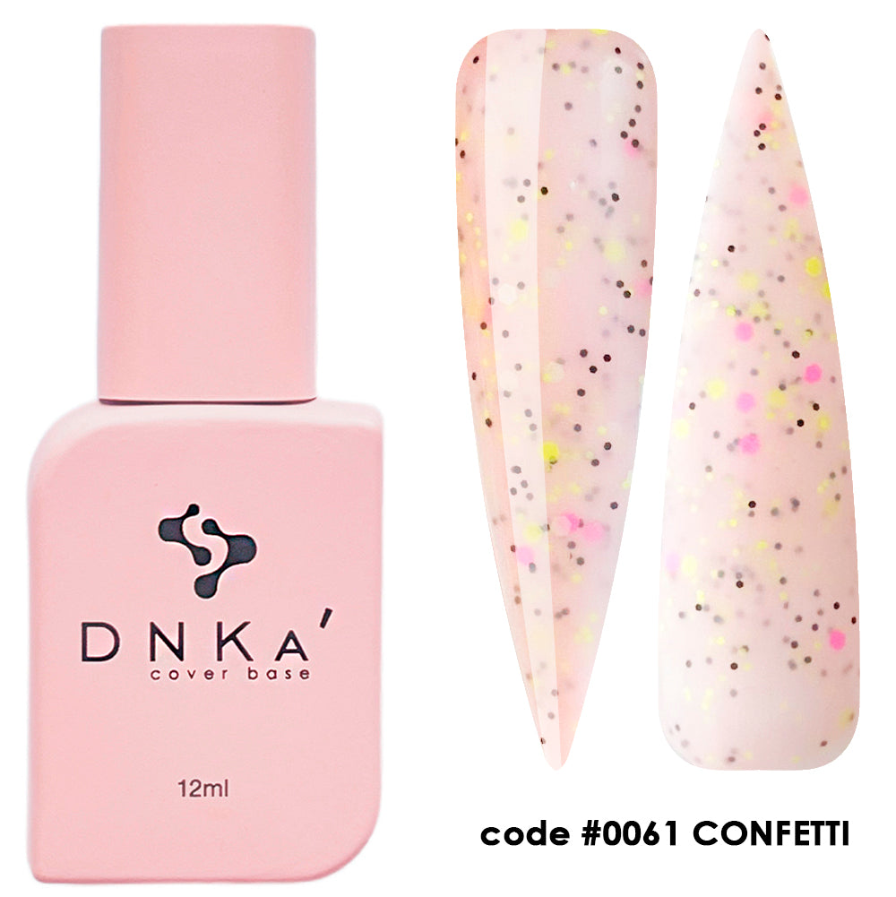 Цветна каучукова основа NEW FORMULA "DNKa" #0061 Confetti – цветни основи от DNKa