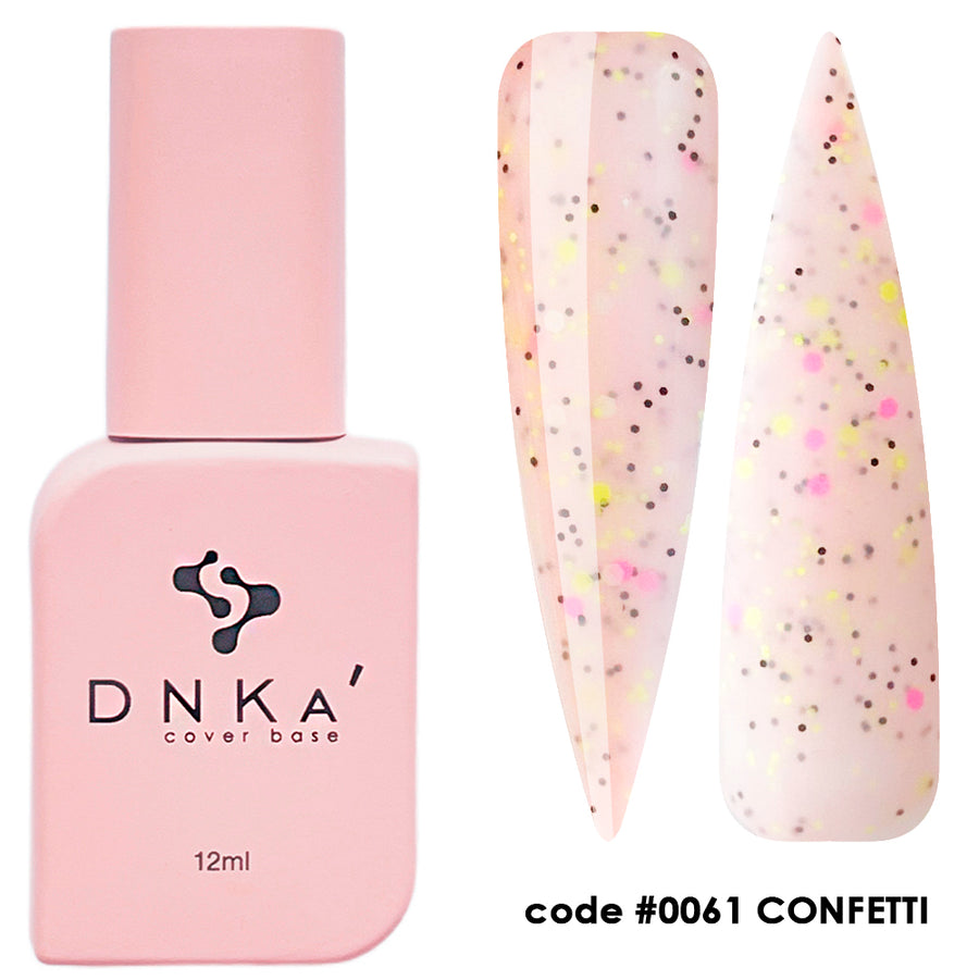 Цветна каучукова основа NEW FORMULA "DNKa" #0061 Confetti – цветни основи от DNKa