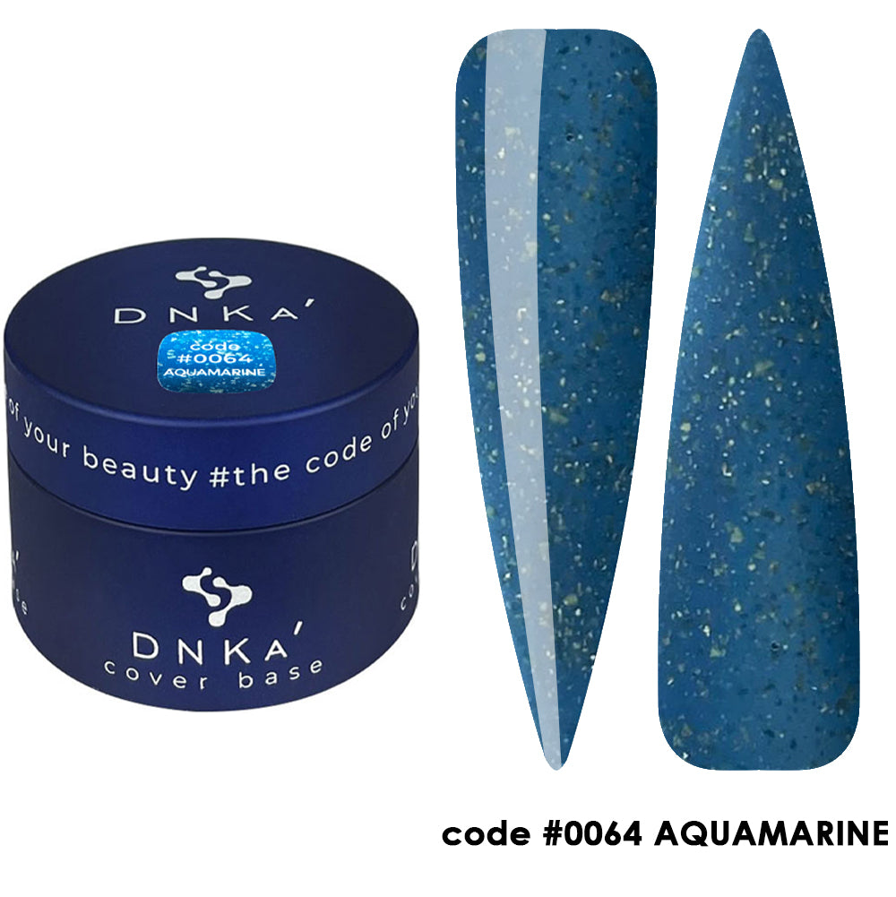 Цветна каучукова основа NEW FORMULA "DNKa" #0064 Aquamarine – с блестящи частици