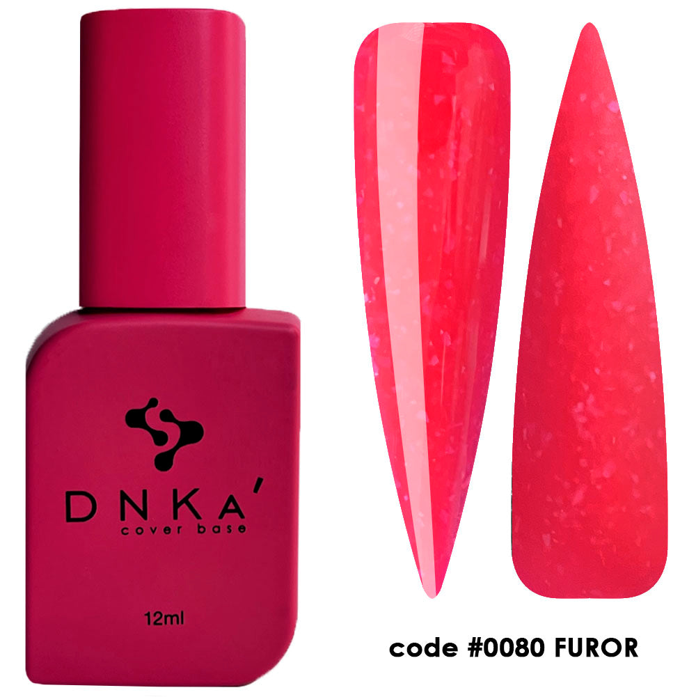 Цветна каучукова основа NEW FORMULA "DNKa" #0080 Furor 12 ml – цветни основи от DNKa