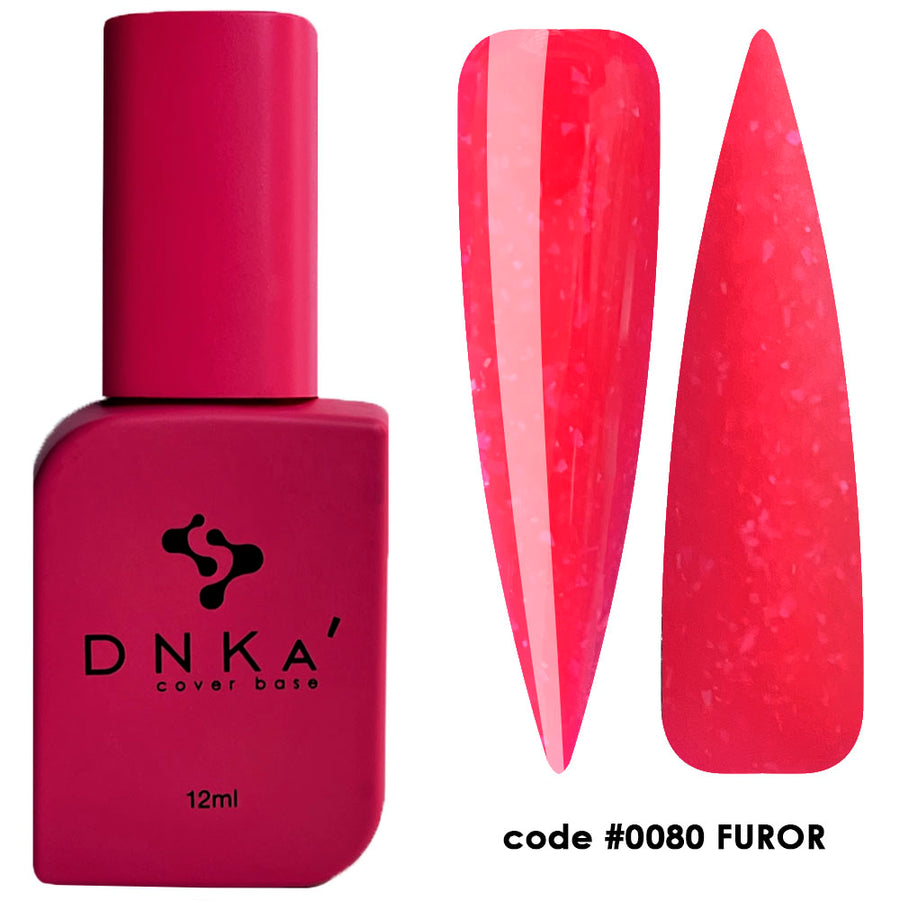 Цветна каучукова основа NEW FORMULA "DNKa" #0080 Furor 12 ml – цветни основи от DNKa