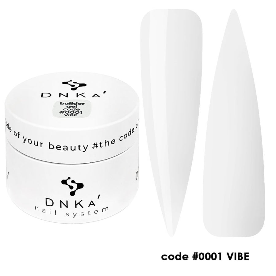 Гел за изграждане "DNKa" #0001 Vibe 30 ml – в прозрачно и бяло