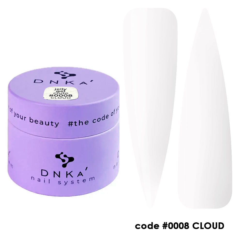 Гел желе "DNKa" #0008 Cloud 15 ml – бял нюанс