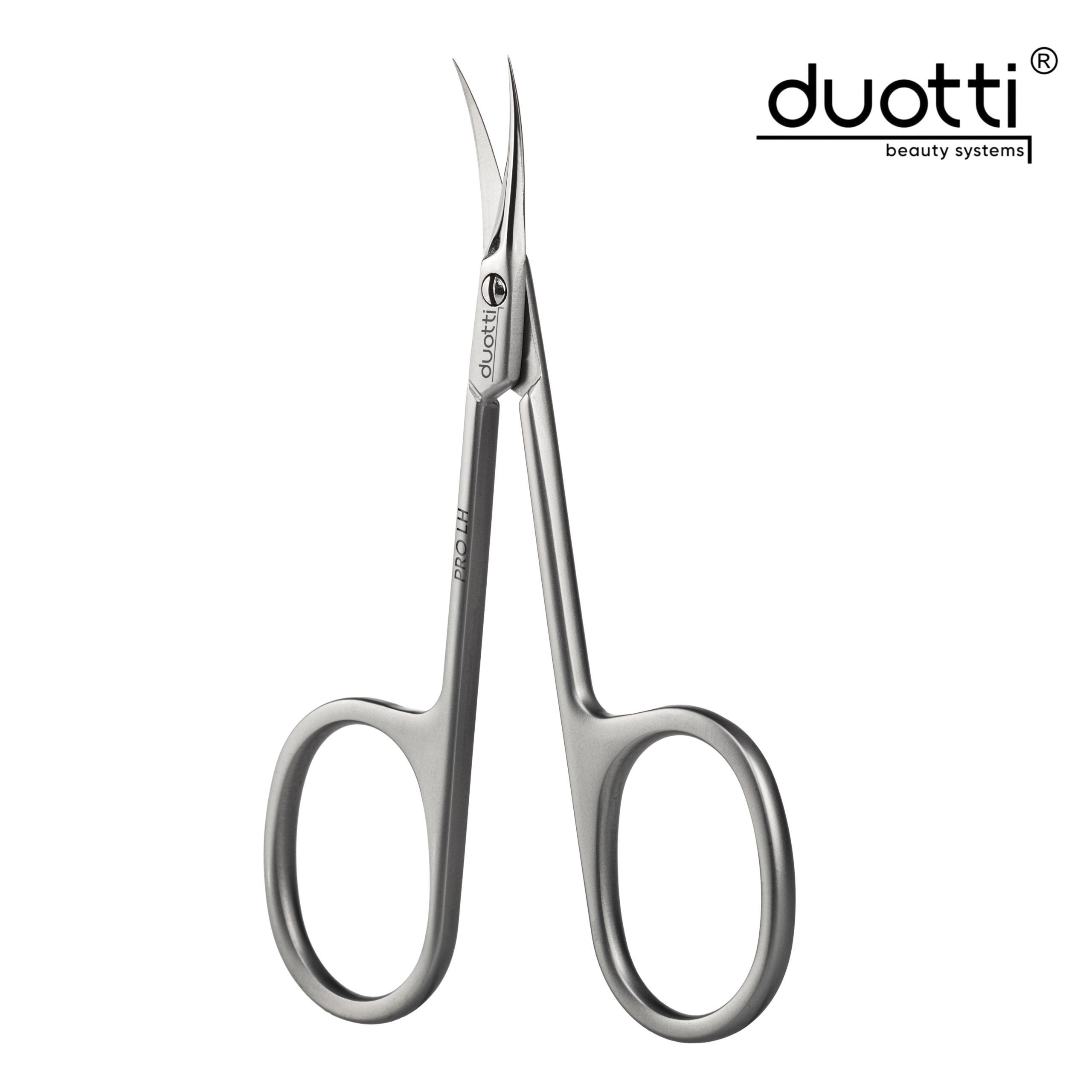 Професионална ножица за кожички Duotti за левичари  PRO LH, матирана, L-90 mm, остриета 17 mm