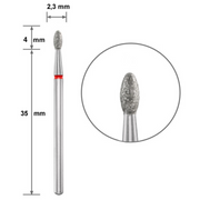 Диамантен накрайник  Duotti - маслина - червена насечка - ⌀ 2,3 mm