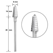 Duotti carbide tip – truncated cone – blue markings – ⌀ 6 mm
