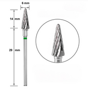 Duotti Carbide Tip - Cone - Green Groove - ⌀ 6 mm