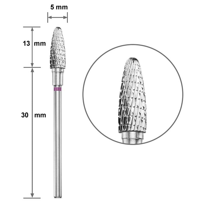 Твърдосплавен накрайник Duotti - царевица - виолетов - ⌀ 5 mm – деликатен – твърдосплавен накрайник от Duotti Beauty Systems