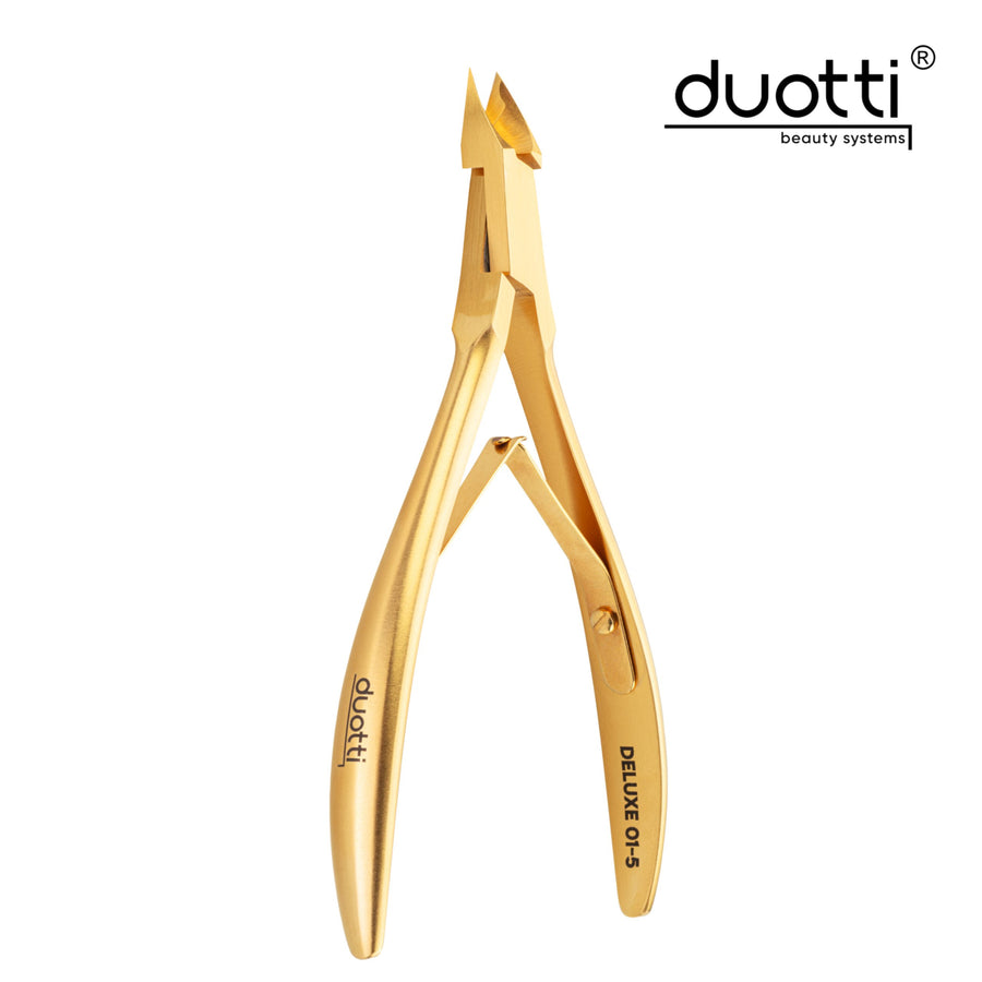 Професионални клещи за кожички Duotti PREMIUM 01, златно покритие, матирани, L-113 mm, остриета 5 mm – клещи от Duotti Beauty Systems