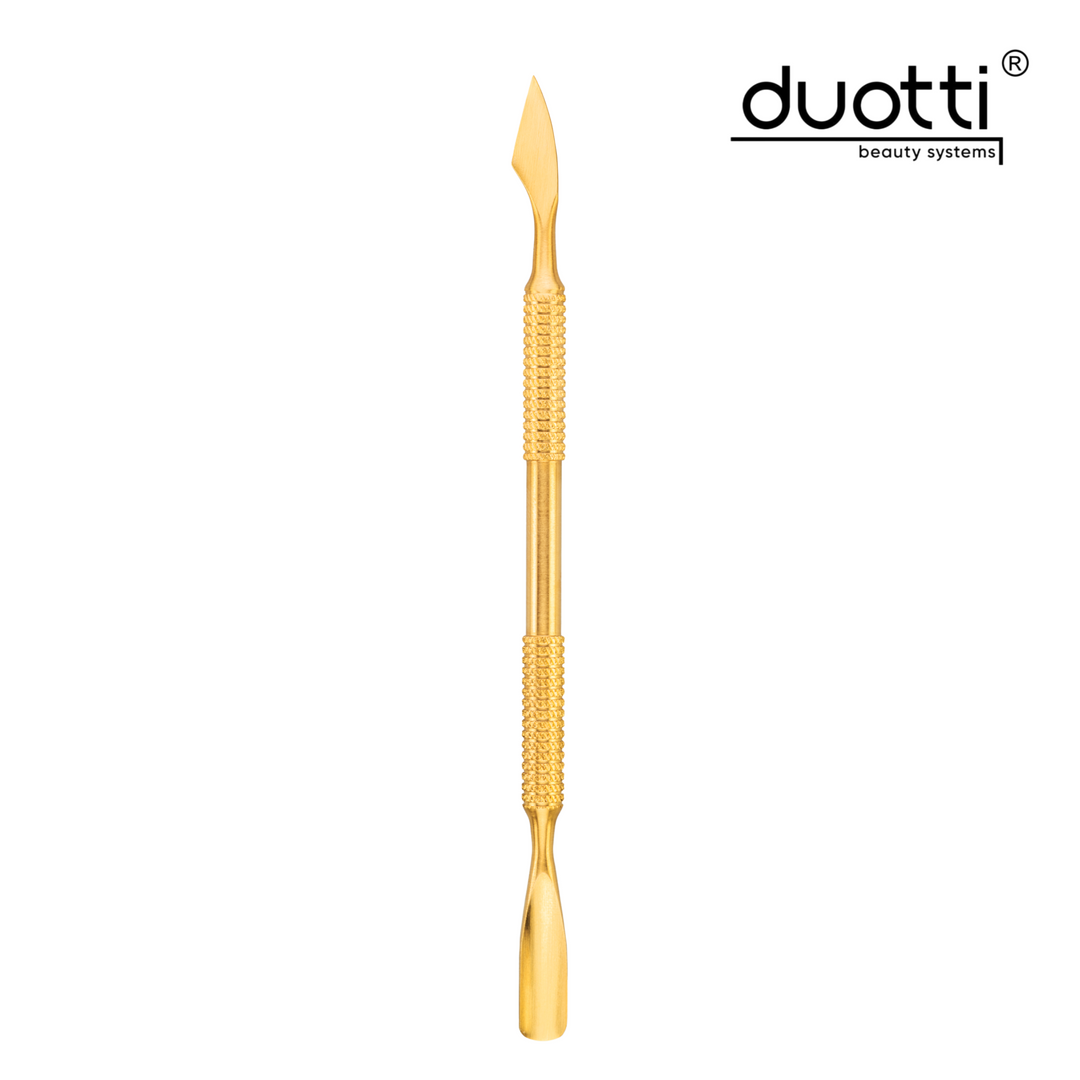 Професионален избутвач за маникюр и педикюр Duotti DELUXE, златно покритие, матирани, L-115 mm – допълнителна снимка 5