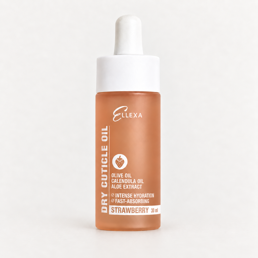 Сухо олио за кутикули ELLEXA Strawberry 30 ml – маслиново масло, невен и алое