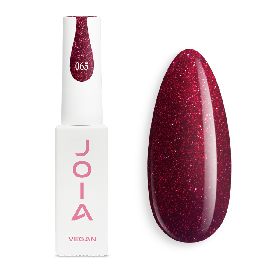 Гел лак 065 JOIA vegan, 6 ml – червен нюанс, многоцветен